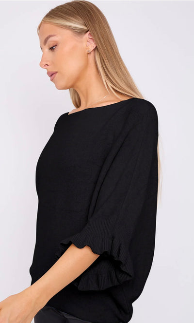 Frill Sleeve Soft Jumper- Pria