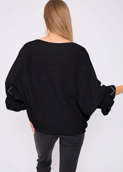 Frill Sleeve Soft Jumper- Pria