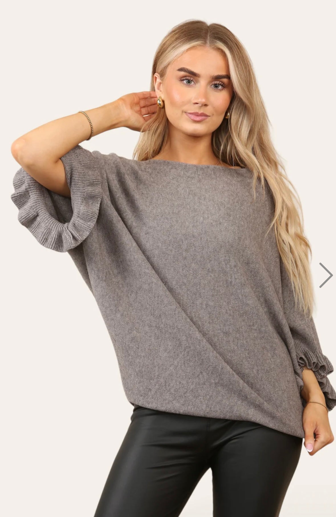 Frill Sleeve Soft Jumper- Pria