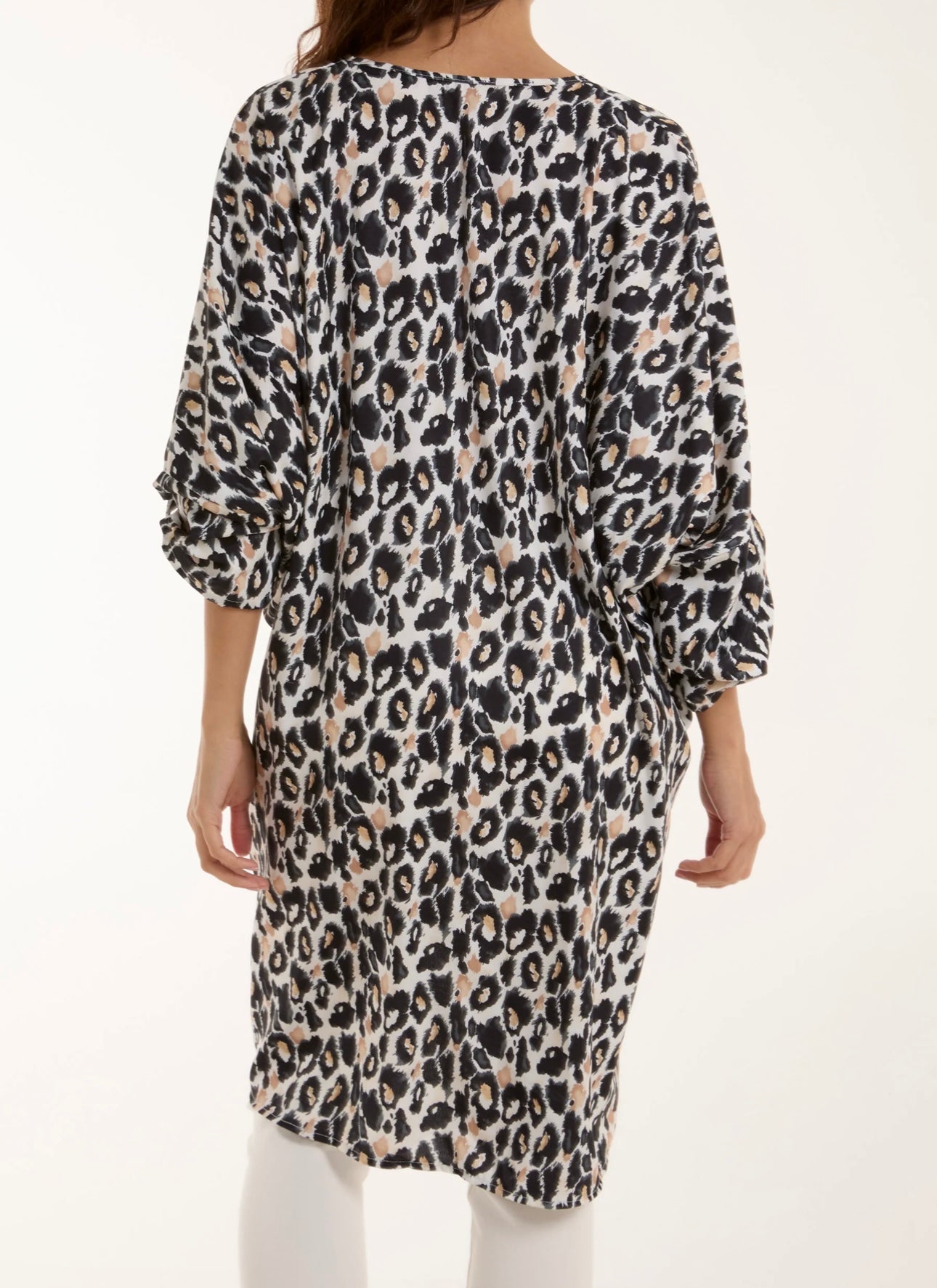 Leopard Print Twisted Front Blouse/Dress- Briana