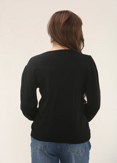 Italian Jumper Button Sleeve Detail- Eterna