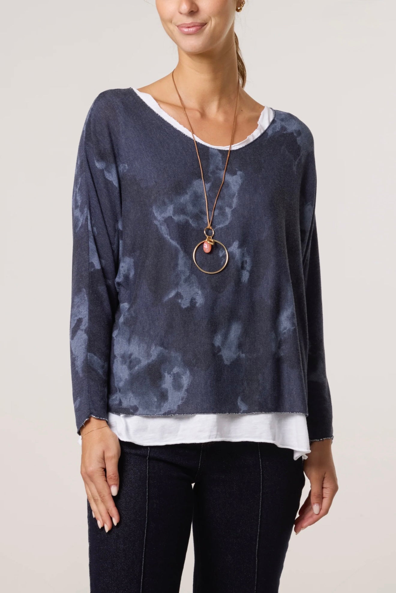Marble Double Layer Top– Cloud Nine