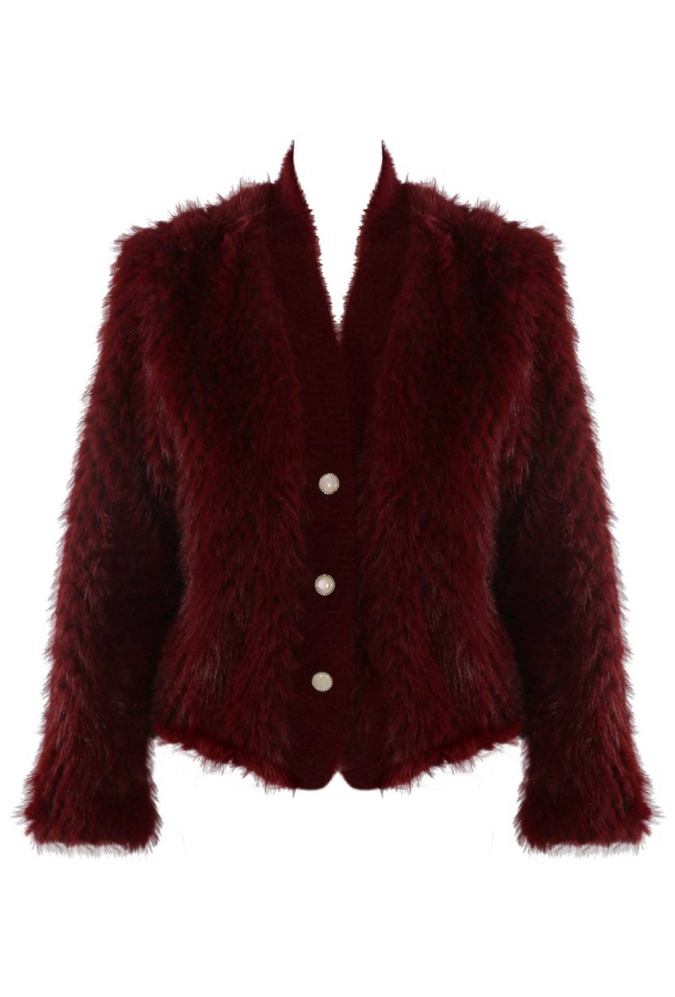 Faux Fur Cardigan Jacket- Piuma