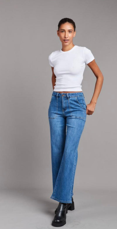 Toxik3 Paris Flare Jeans- Fleur