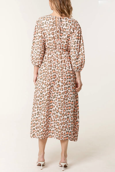 Cheesecloth Cotton Animal Print Maxi Dress- Martinica