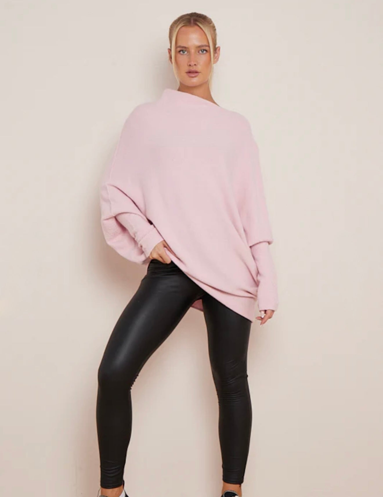 Soft Knit Asymmetric Draped Jumper- Giada
