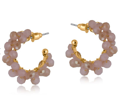 Cluster Beaded Hoop Earrings- Circe