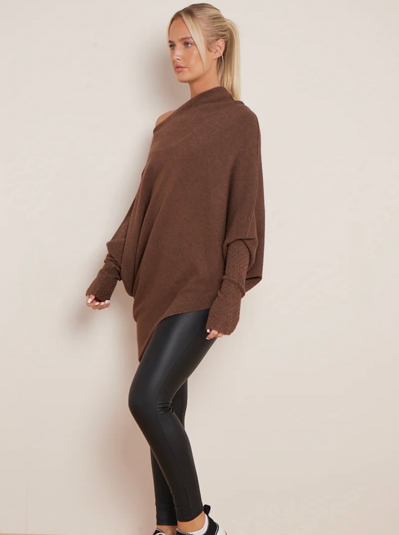 Soft Knit Asymmetric Draped Jumper - Giada
