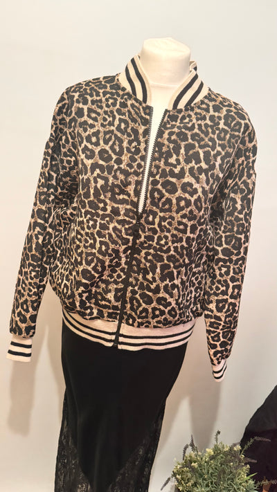 Leopard Print Bomber Jacket- Tatiana