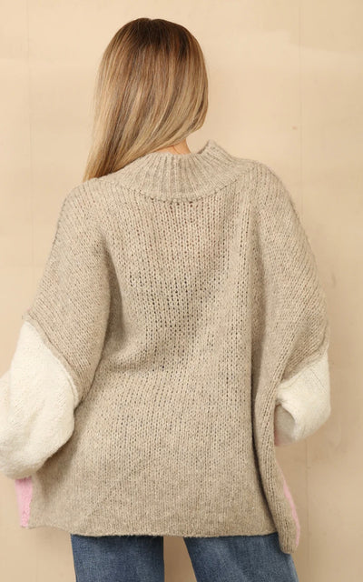 Contrast Chunky Italian Jumper- Aida