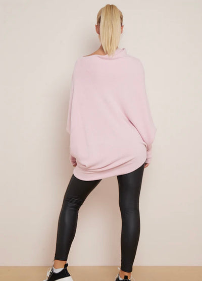 Soft Knit Asymmetric Draped Jumper- Giada