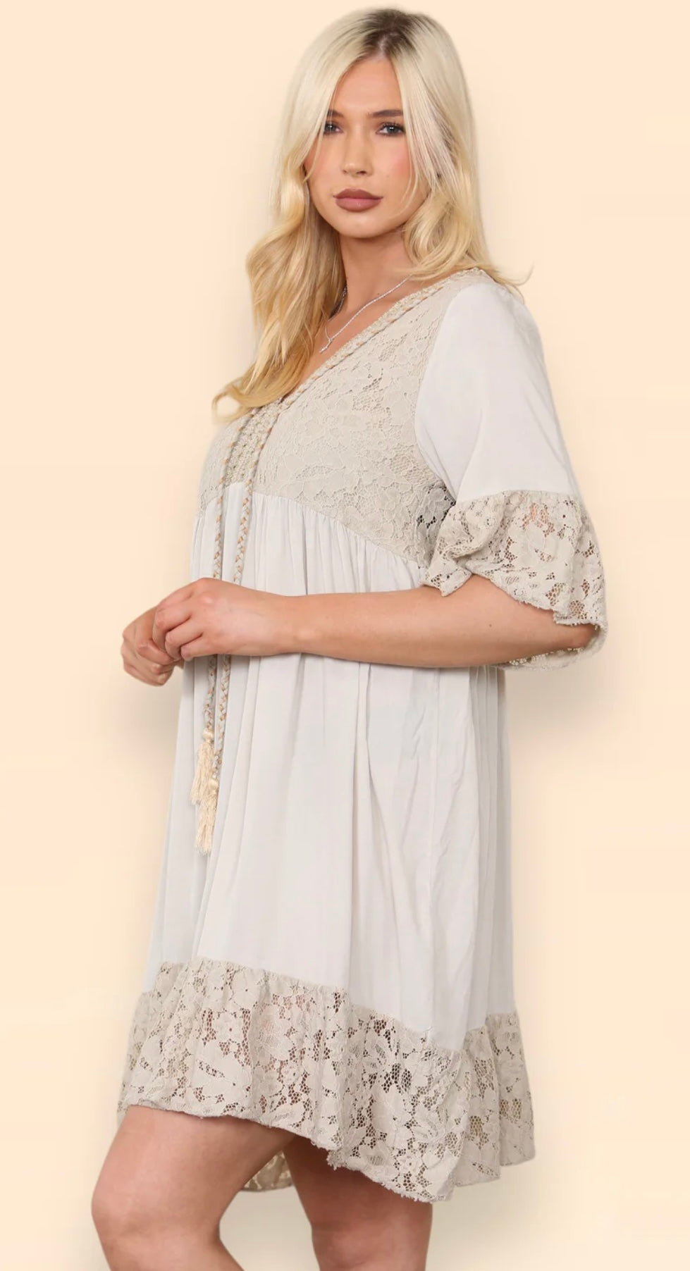 Boho Tassel Lace Dress- Sabrina