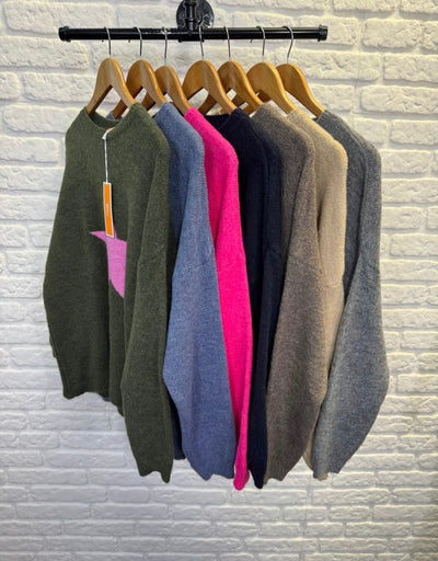 Wool Blend Star Sweater- Sidera