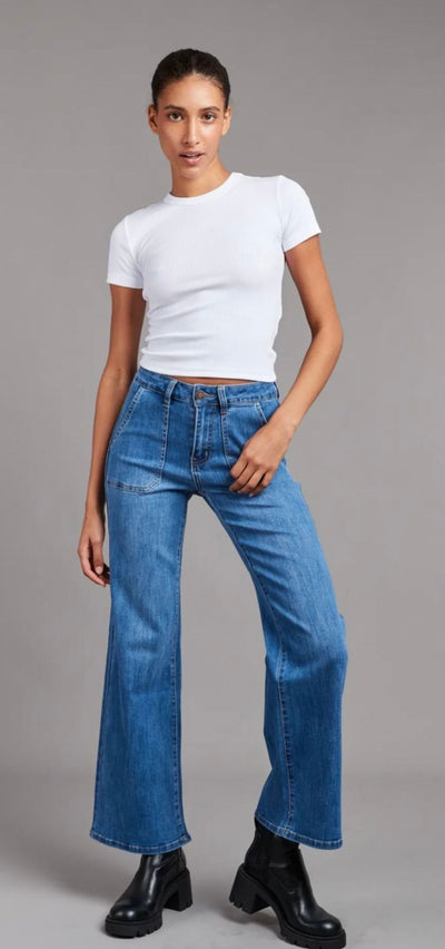 Toxik3 Paris Flare Jeans- Fleur