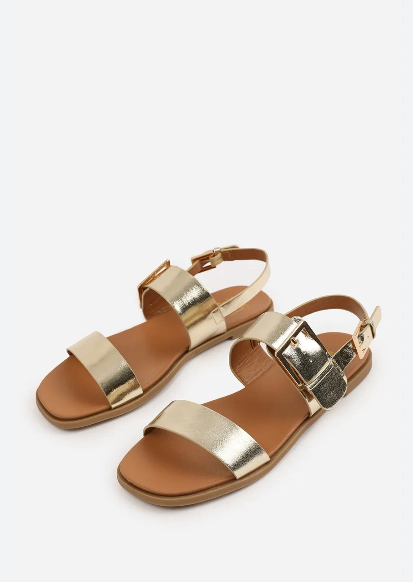 Gold Metallic Strappy Sandals- Dorè