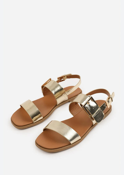 Gold Metallic Strappy Sandals- Dorè
