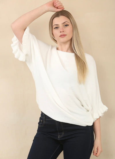 Frill Sleeve Soft Jumper- Pria