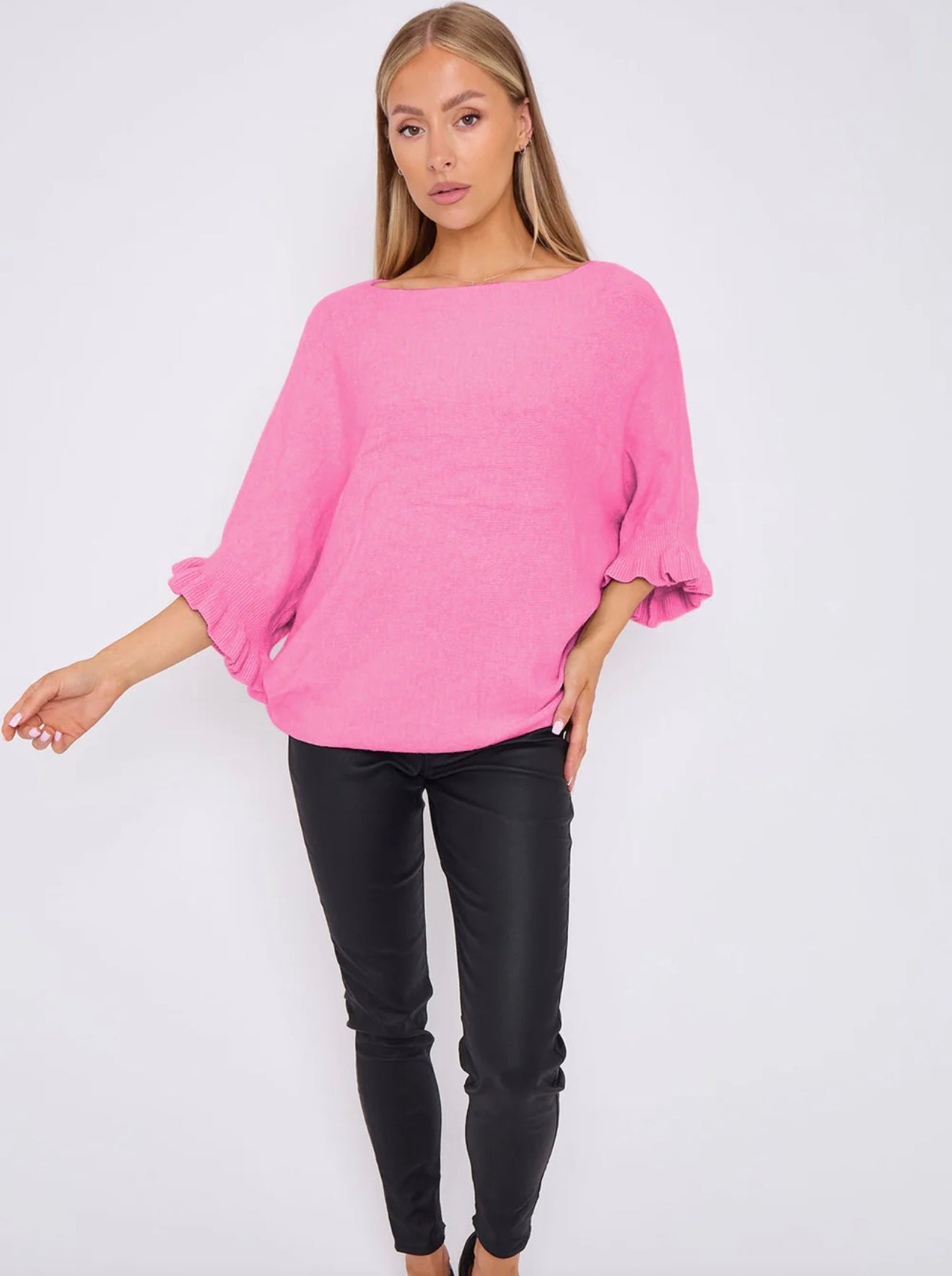 Frill Sleeve Soft Jumper- Pria