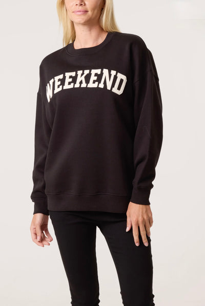 Happy Days Weekend Crew Neck Sweatshirt in 100% Cotton