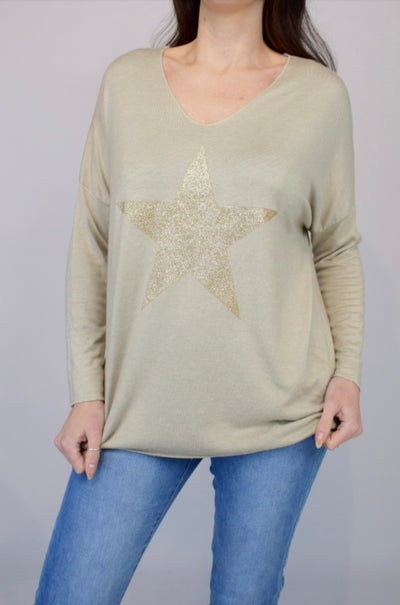 Lurex Star Italian Knit Top- Paola