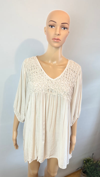 Italian Bubble Puff Sleeve Top- Eleonora