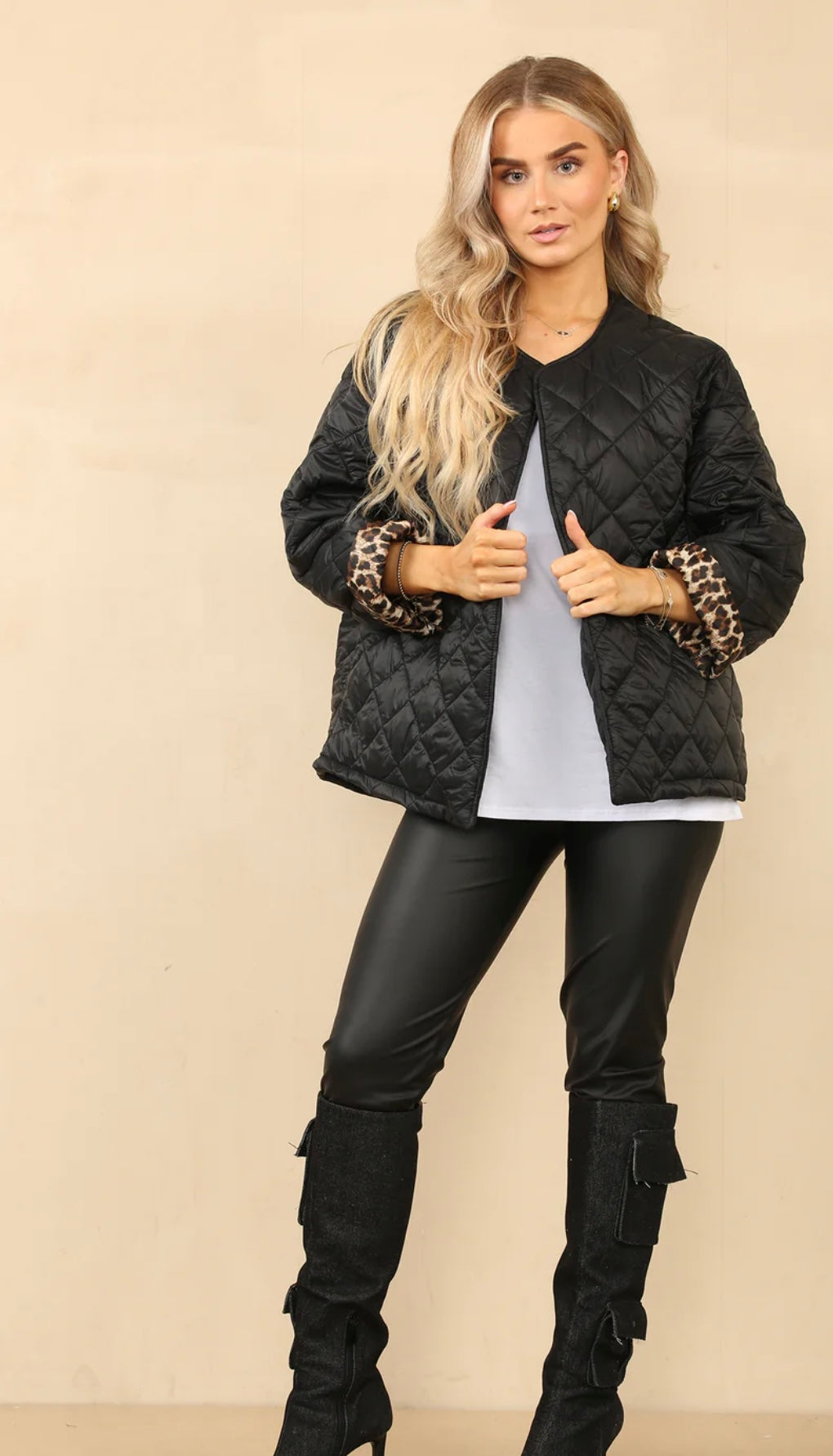 Leopard Lined Quilted Jacket- Richmond