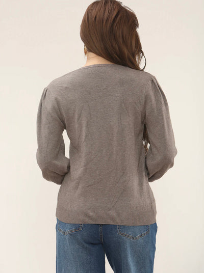 Italian Jumper Button Sleeve Detail- Eterna