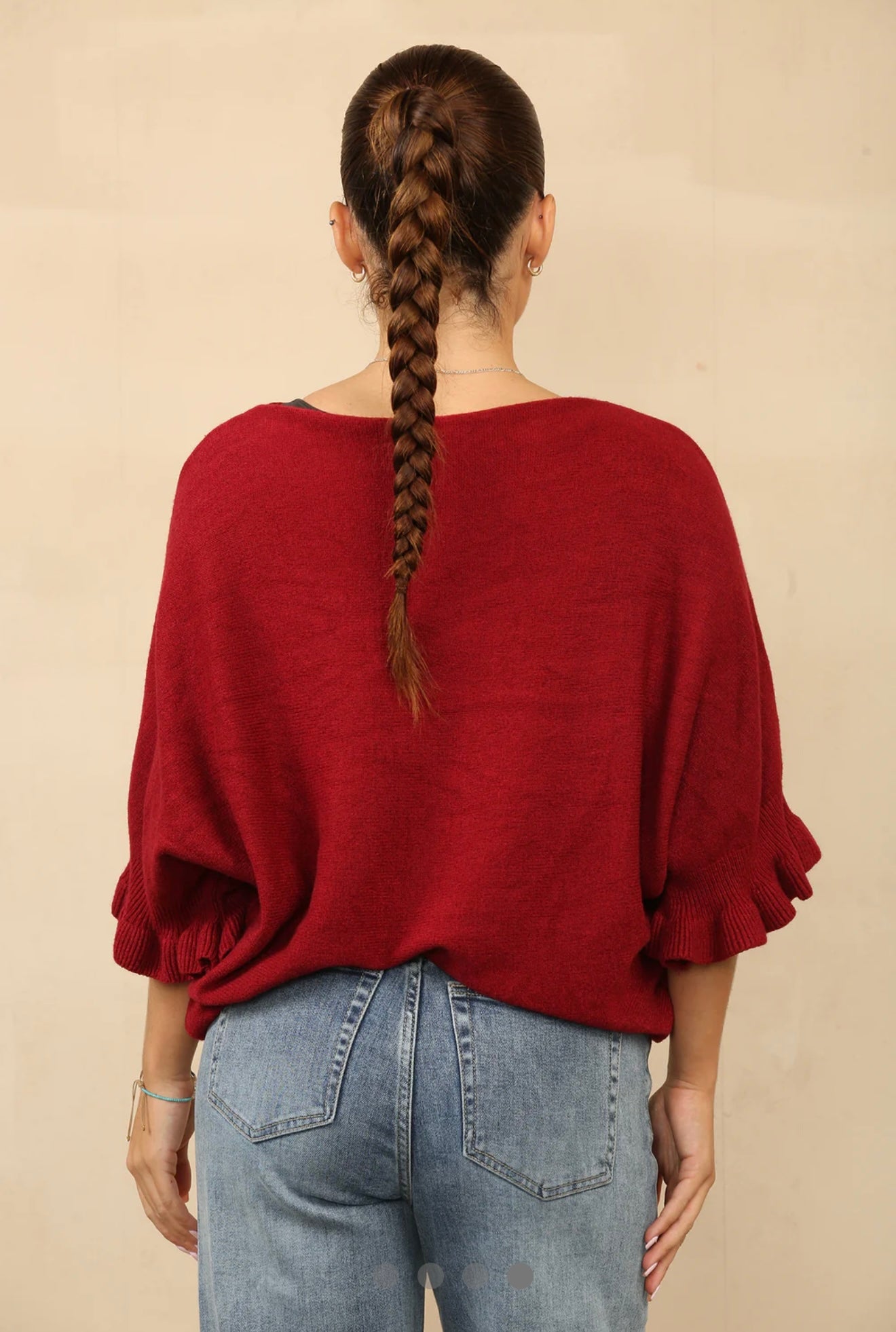 Frill Sleeve Soft Jumper- Pria