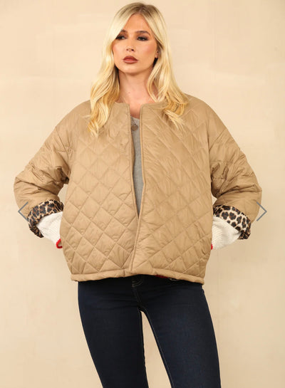 Leopard Lined Quilted Jacket- Richmond