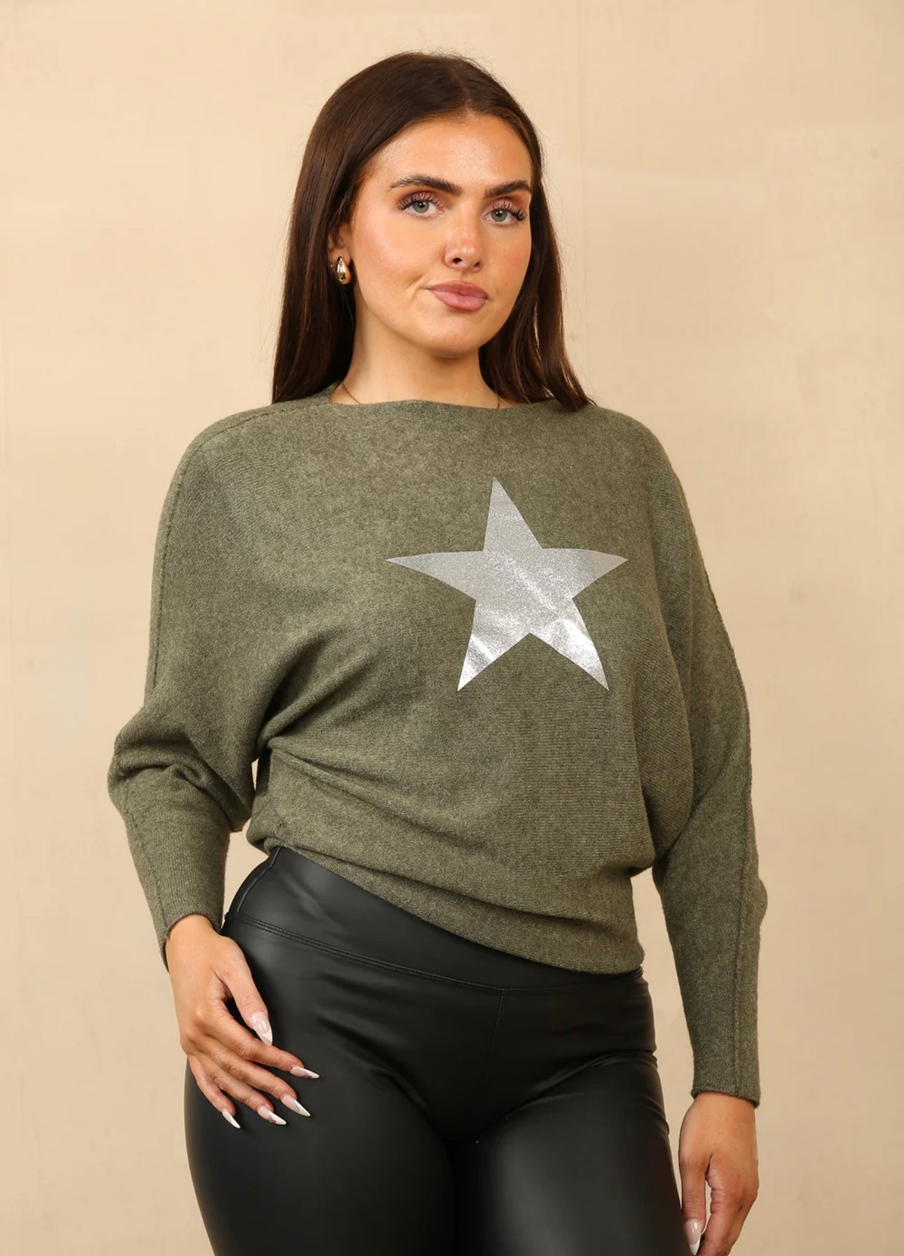 Foil Star Batwing Jumper- Andrea