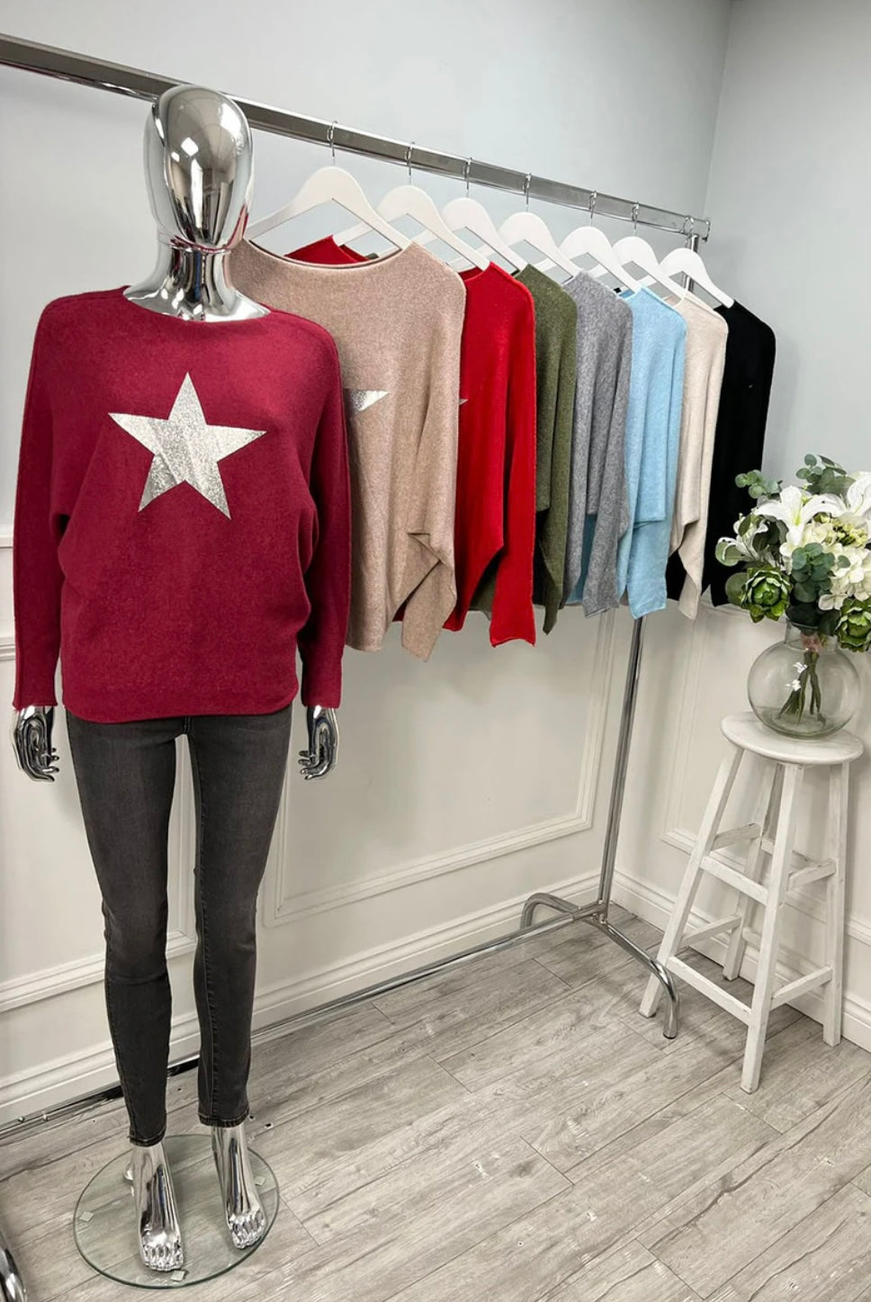 Foil Star Batwing Jumper- Andrea