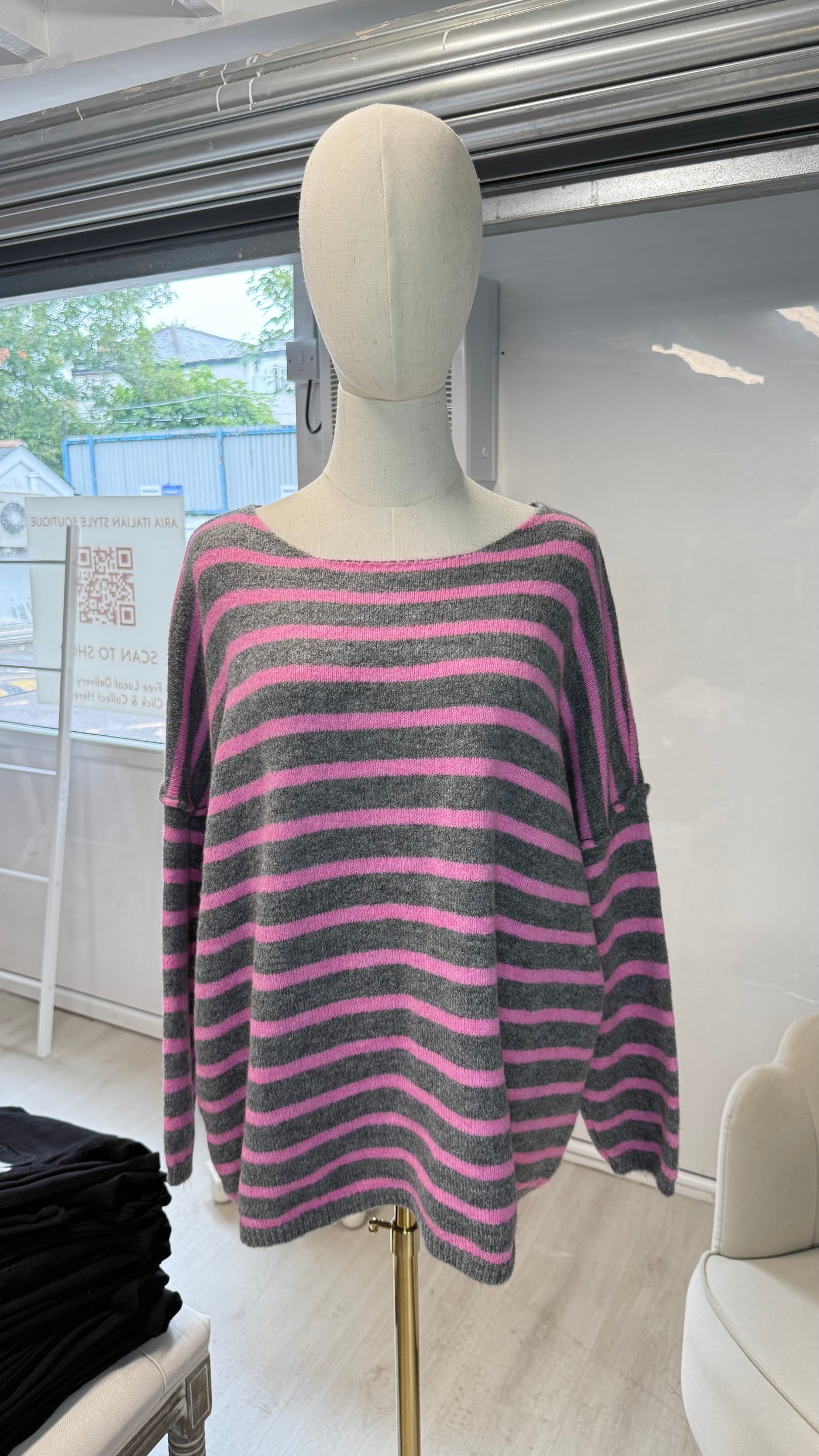 Italian Striped Relaxed Jumper- Vento