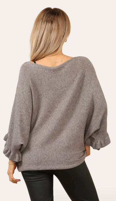 Frill Sleeve Soft Jumper- Pria