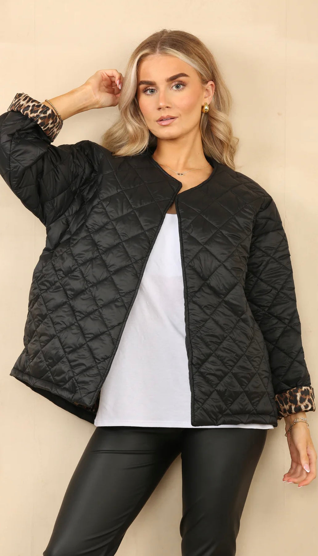 Leopard Lined Quilted Jacket- Richmond