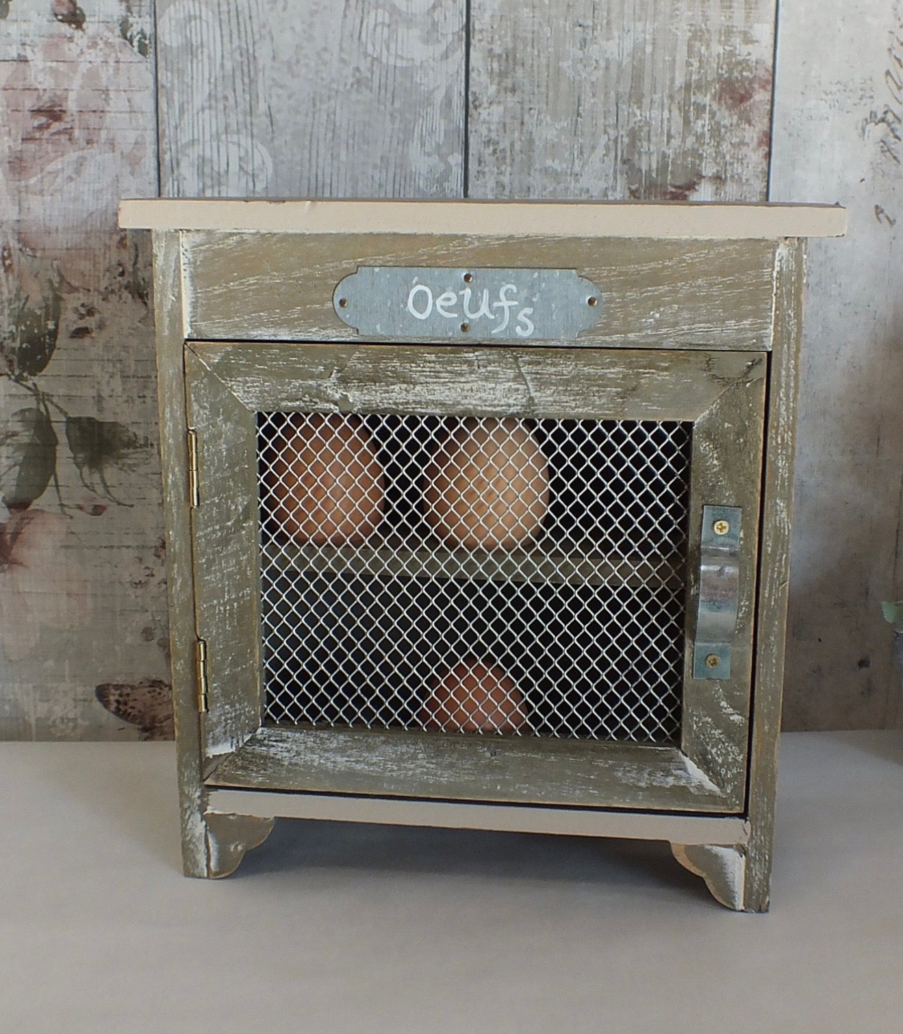Wooden Egg Cupboard with Mesh Door- Cozy Nest