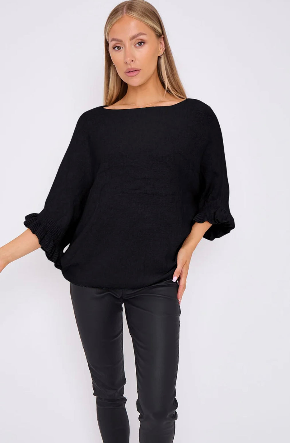 Frill Sleeve Soft Jumper- Pria