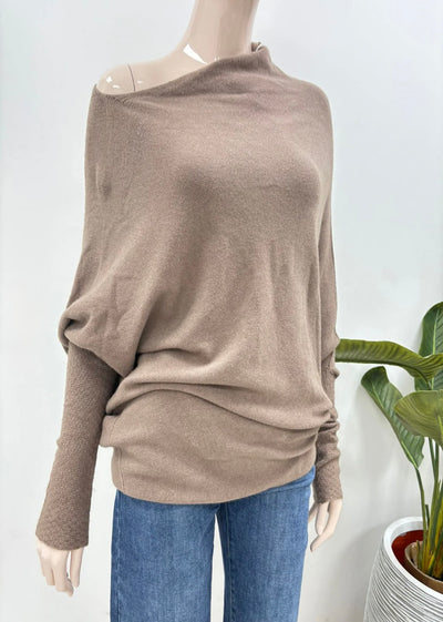 Soft Knit Asymmetric Draped Jumper - Giada