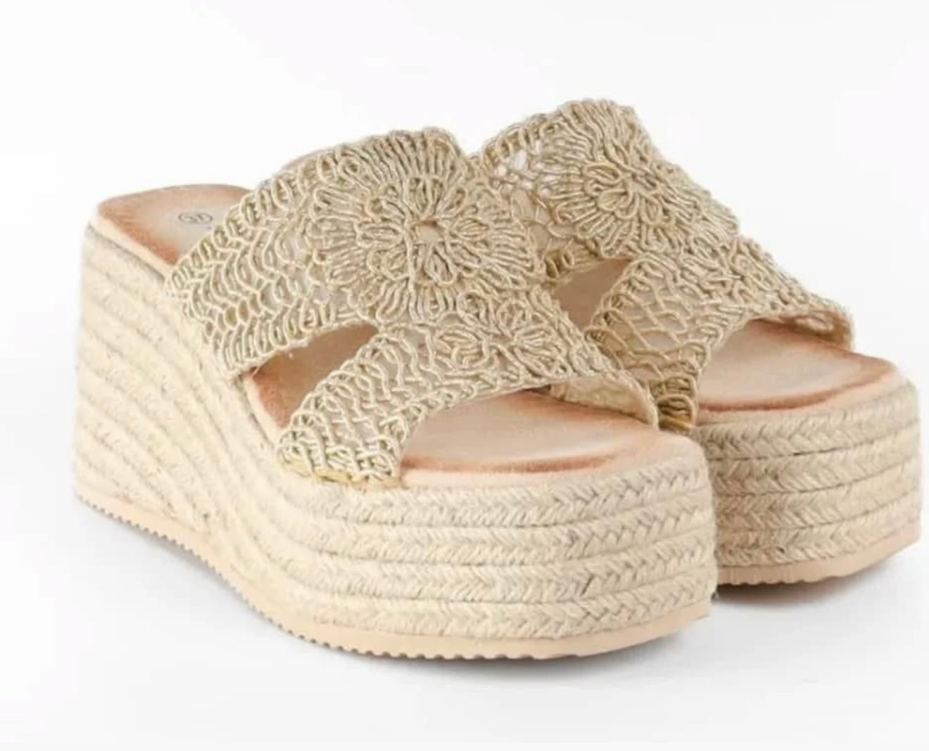 Metallic Gold Wedge Sandal– Oro