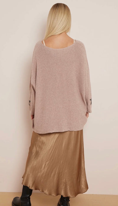 Glitter Star Sleeve Jumper- Kasia