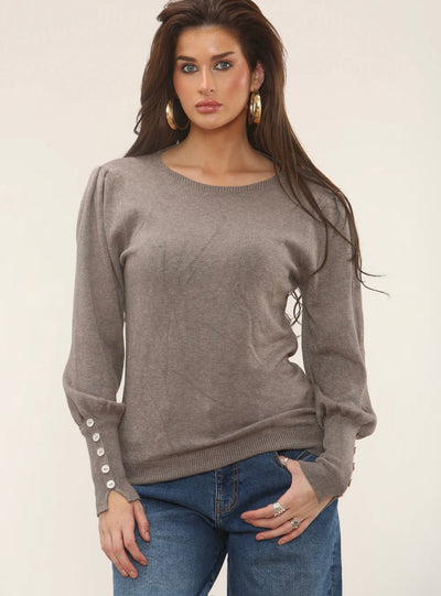 Italian Jumper Button Sleeve Detail- Eterna