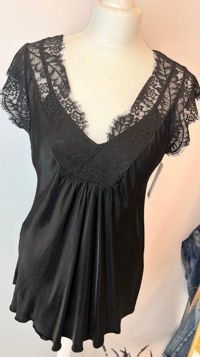 Lace Cap Sleeve's Satin Camisole- Monica