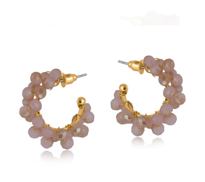 Cluster Beaded Hoop Earrings- Circe