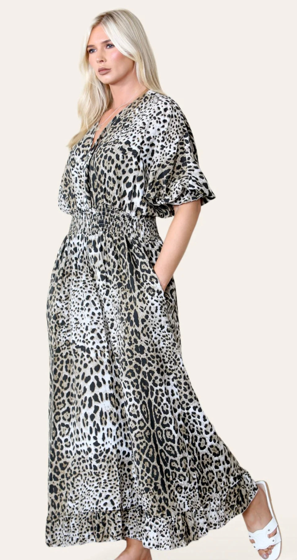 Leopard Print Bandeau Jumpsuit- Narciso