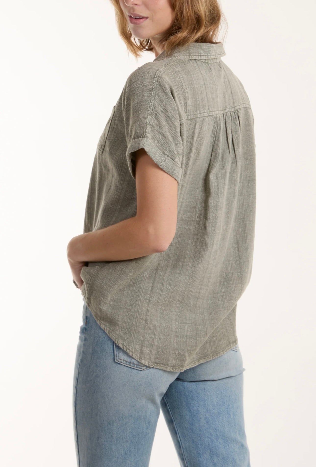 Stone Wash Short Sleeve Shirt- Amanda