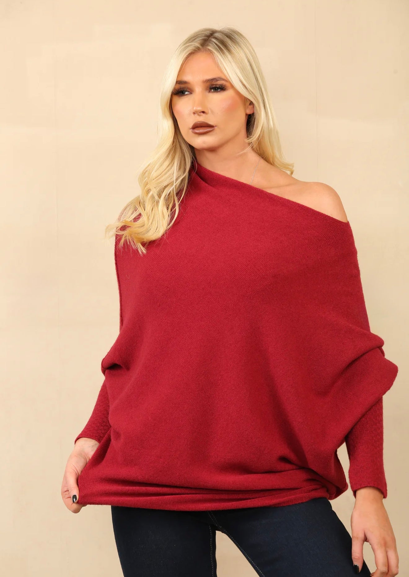 Soft Knit Asymmetric Draped Jumper - Giada