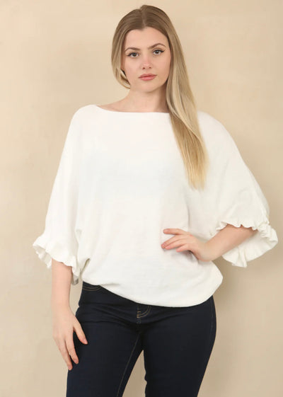 Frill Sleeve Soft Jumper- Pria
