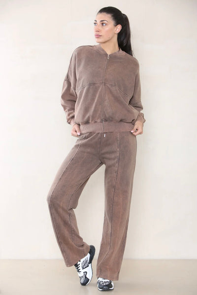 Bomber Style Fleece Zipper Tracksuit Co-Ord- Niki