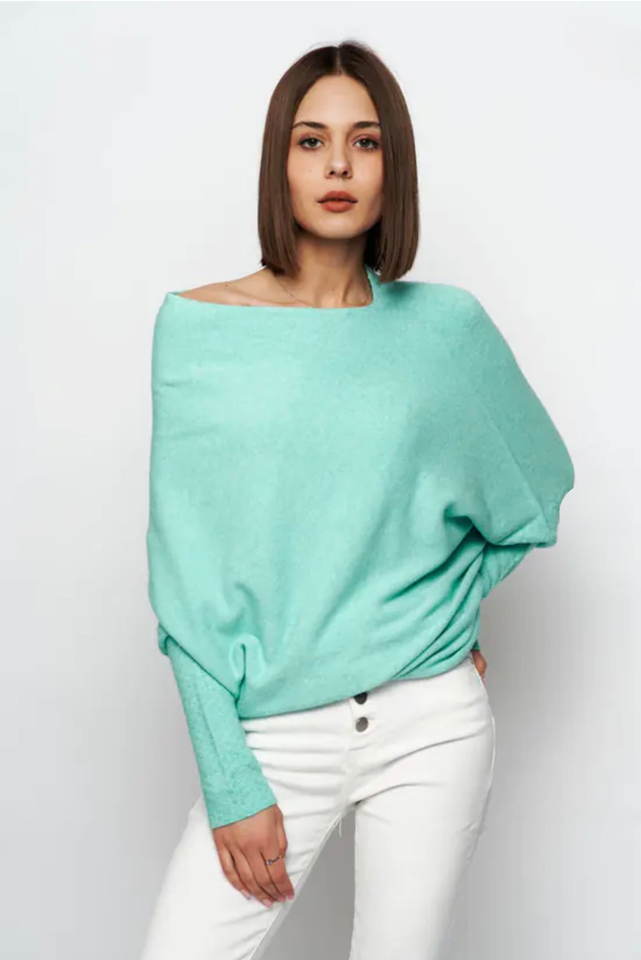 Soft Knit Asymmetric Draped Jumper- Giada