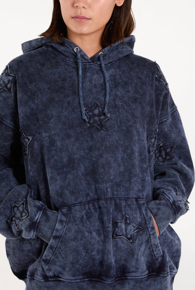 Acid wash jumper in navy blue 