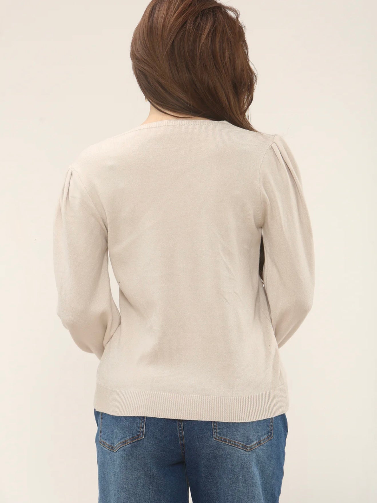 Italian Jumper Button Sleeve Detail- Eterna